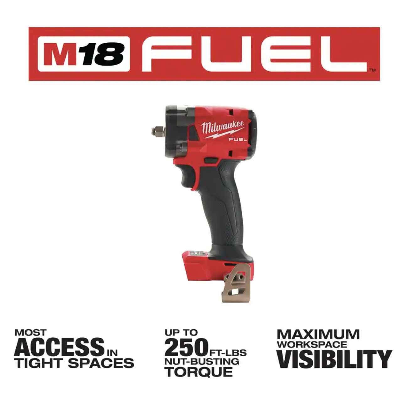 Milwaukee M18 FUEL Gen-2 18V Lithium-Ion Brushless Cordless 3/8 in. and 1/2 in. Compact Impact Wrench with Friction Ring(2-Tool)