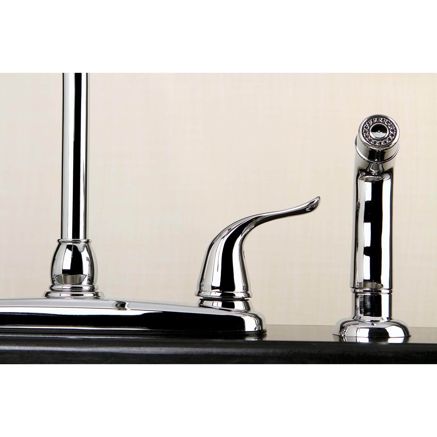 Kingston Brass FB2791YLSP Centerset Kitchen Faucet， Polished Chrome