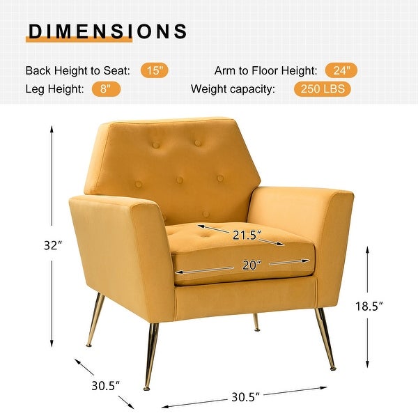 Lilia Contemporary Upholstered Armchair with Tufted Back by HULALA HOME