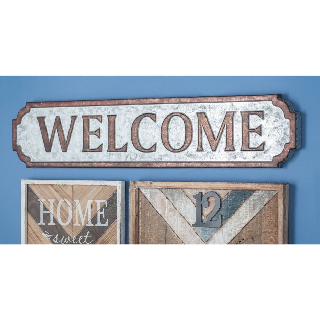 Metal Sign Welcome Wall Decor Brown Olivia amp May