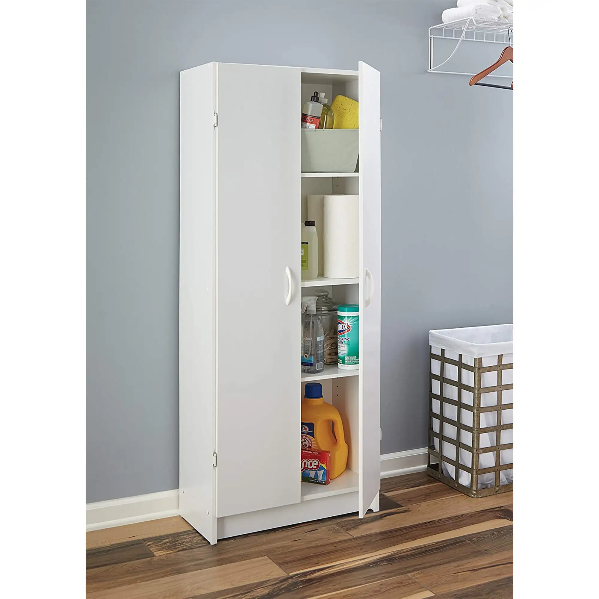 ClosetMaid 12.5 x 24 x 59.5 Inch Adjustable 4 Shelf Pantry Cabinet， White