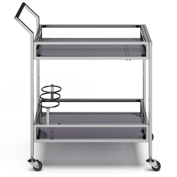 WYNDENHALL Snell 29 inch Modern Bar Cart in Chrome - 14