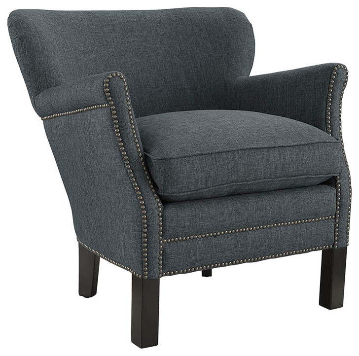 Modway Furniture Key Armchair  Blue   Transitional   Armchairs And Accent Chairs   by First of a Kind USA Inc  Houzz