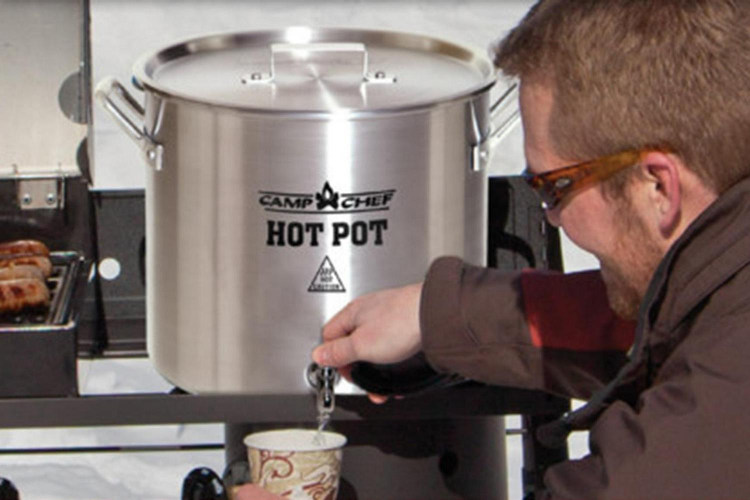 Camp Chef Aluminum Hot Water Pot， HWP20A， 20 Quart Volume， Spigot Valve