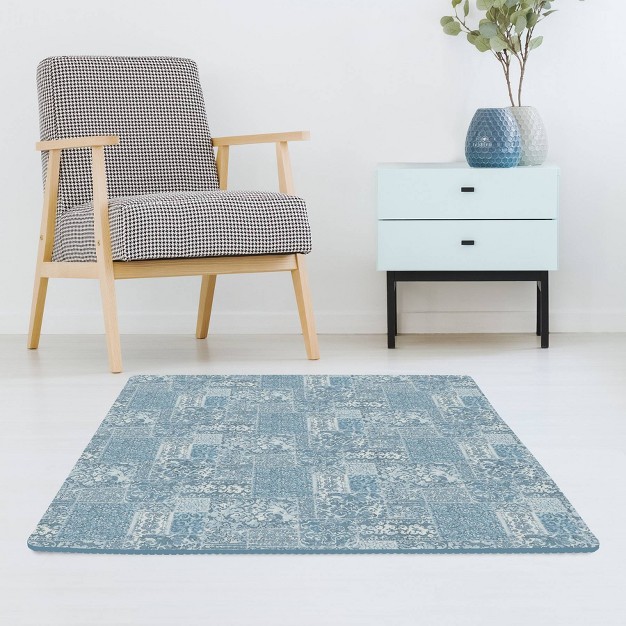 Bazaar Interlocking Floor Tiles Blue Floorpops