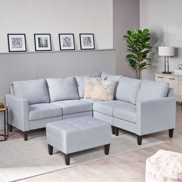 Zahra 6-piece Sofa Sectional with Ottoman by Christopher Knight Home