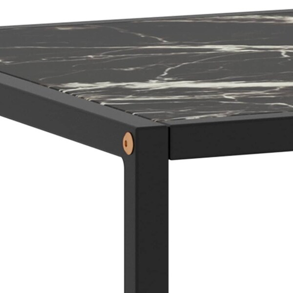 vidaXL Coffee Table Black with Black Marble Glass 39.4