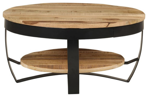 vidaXL Rough Mango Wood Coffee Table Side Couch Tea Accent Table Furniture   Industrial   Coffee Tables   by vidaXL LLC  Houzz