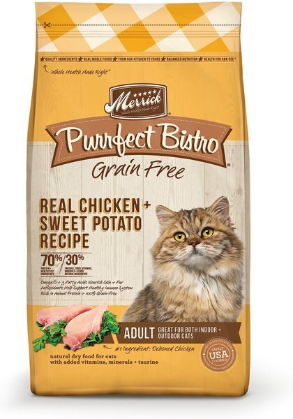 Merrick Purrfect Bistro Grain-Free Real Chicken + Sweet Potato Recipe Adult Dry Cat Food