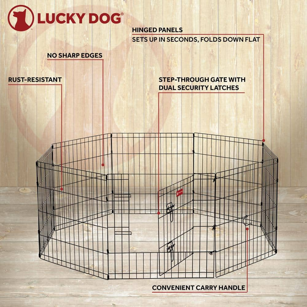 Lucky Dog 24 in. High Heavy Duty Dog Exercise Pen with Stakes ZW 11624