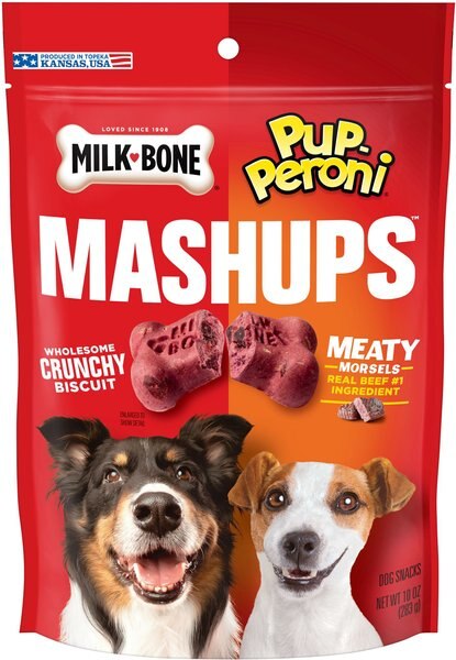 Milk-Bone Pup-Peroni Mashups Dog Treats， 10-oz bag， case of 5