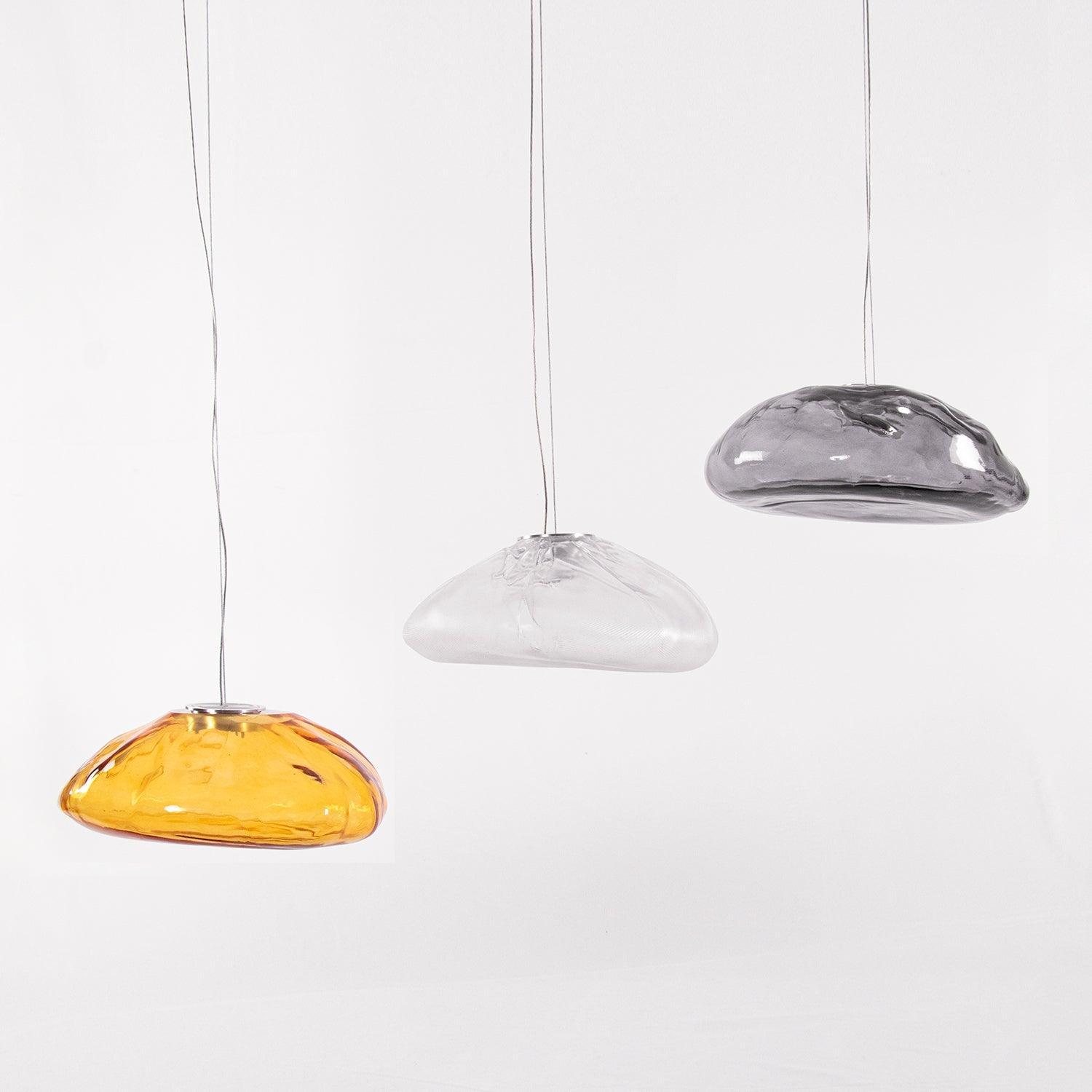 Blown Glass Mesh Pendant Light