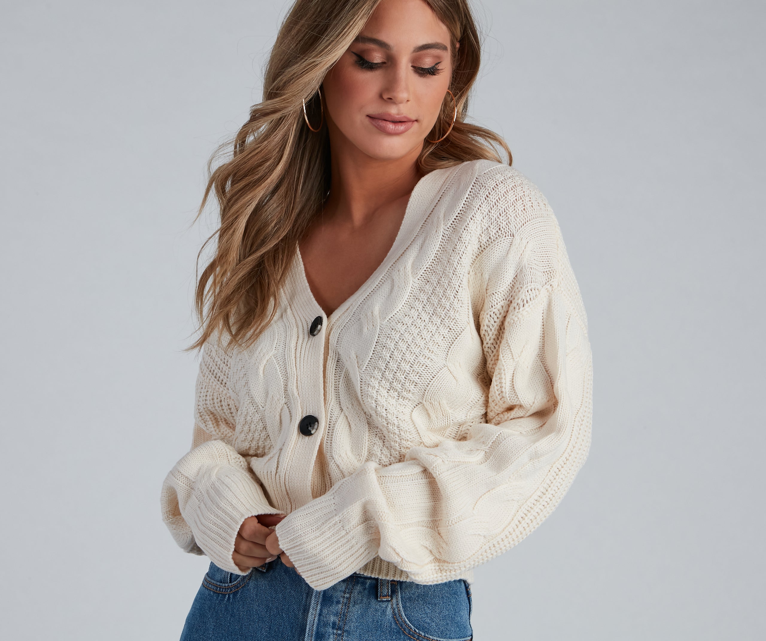 Cold Weather Cable Knit Cardigan