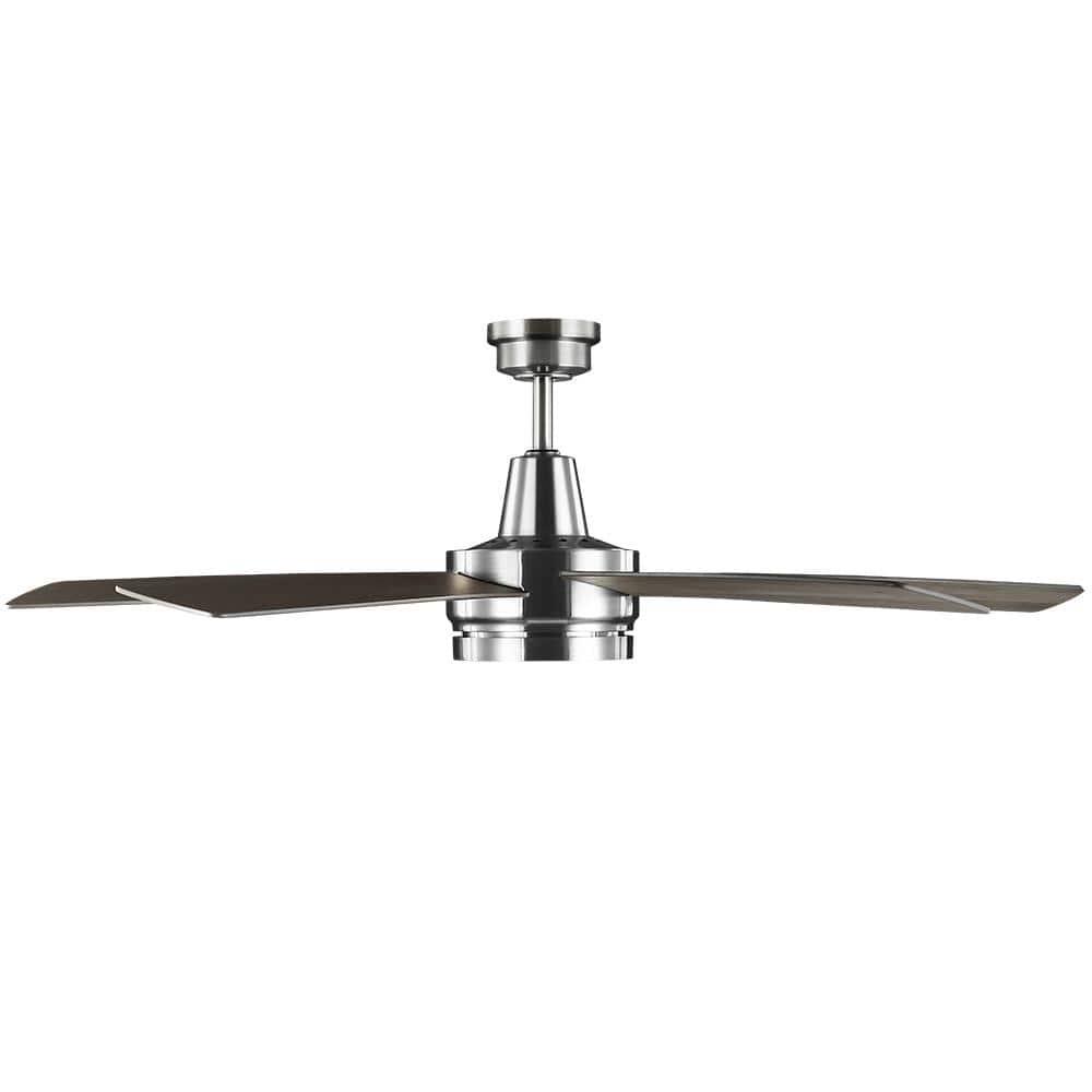 Hampton Bay Fanelee 54 in White Color Changing LED Brushed Nickel Smart Ceiling Fan with Light Kit and Remote Powered by Hubspace