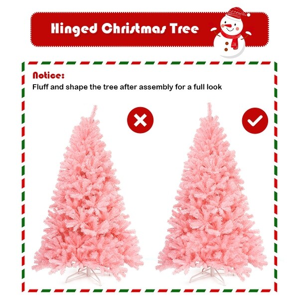 Costway 6Ft Hinged Artificial Christmas Tree Full Fir Tree New PVC w/