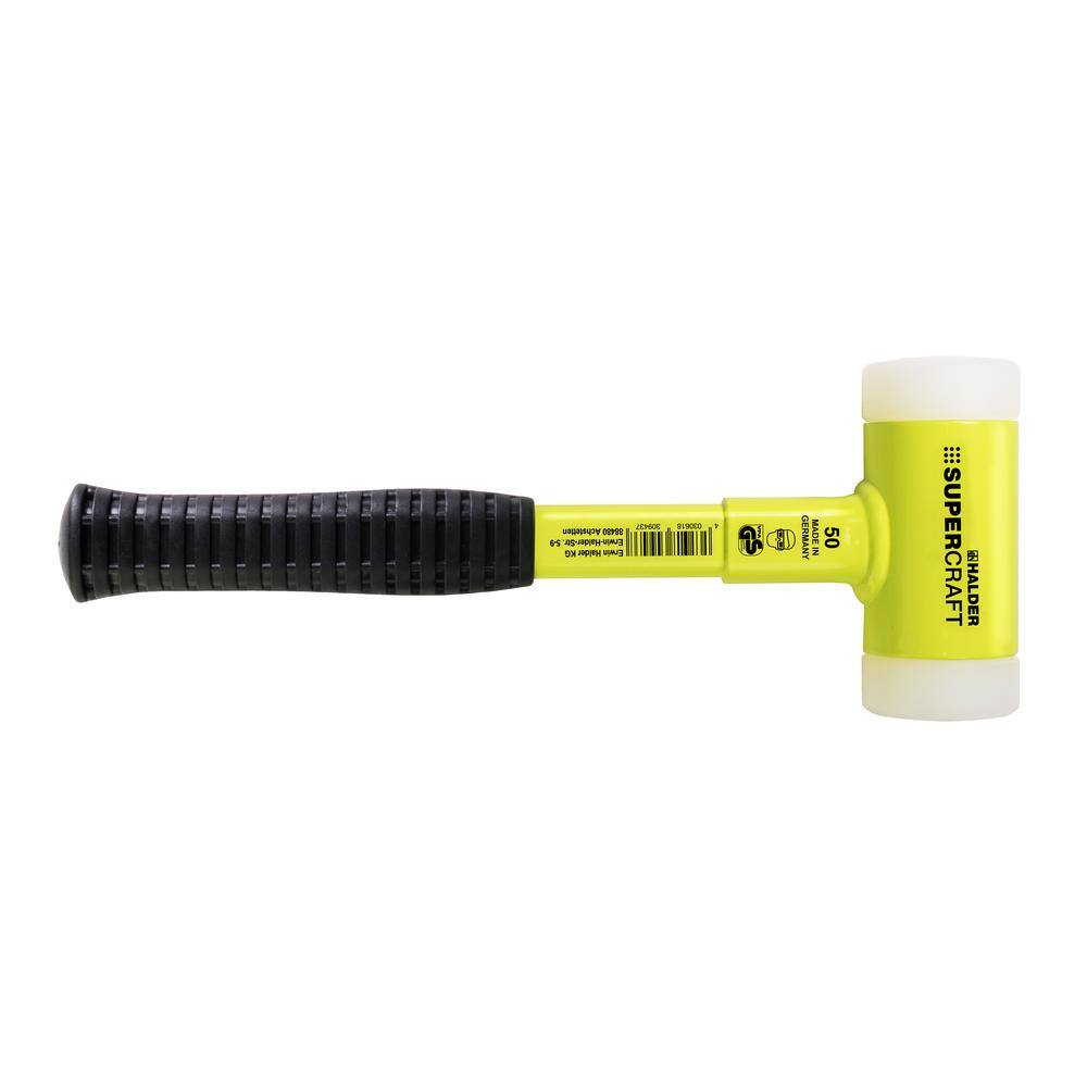 Supercraft Halder 2.5 lb. Dead-Blow Hammer with Steel Handle Rubber Grip and Replaceable Nylon Face Inserts 3377.150