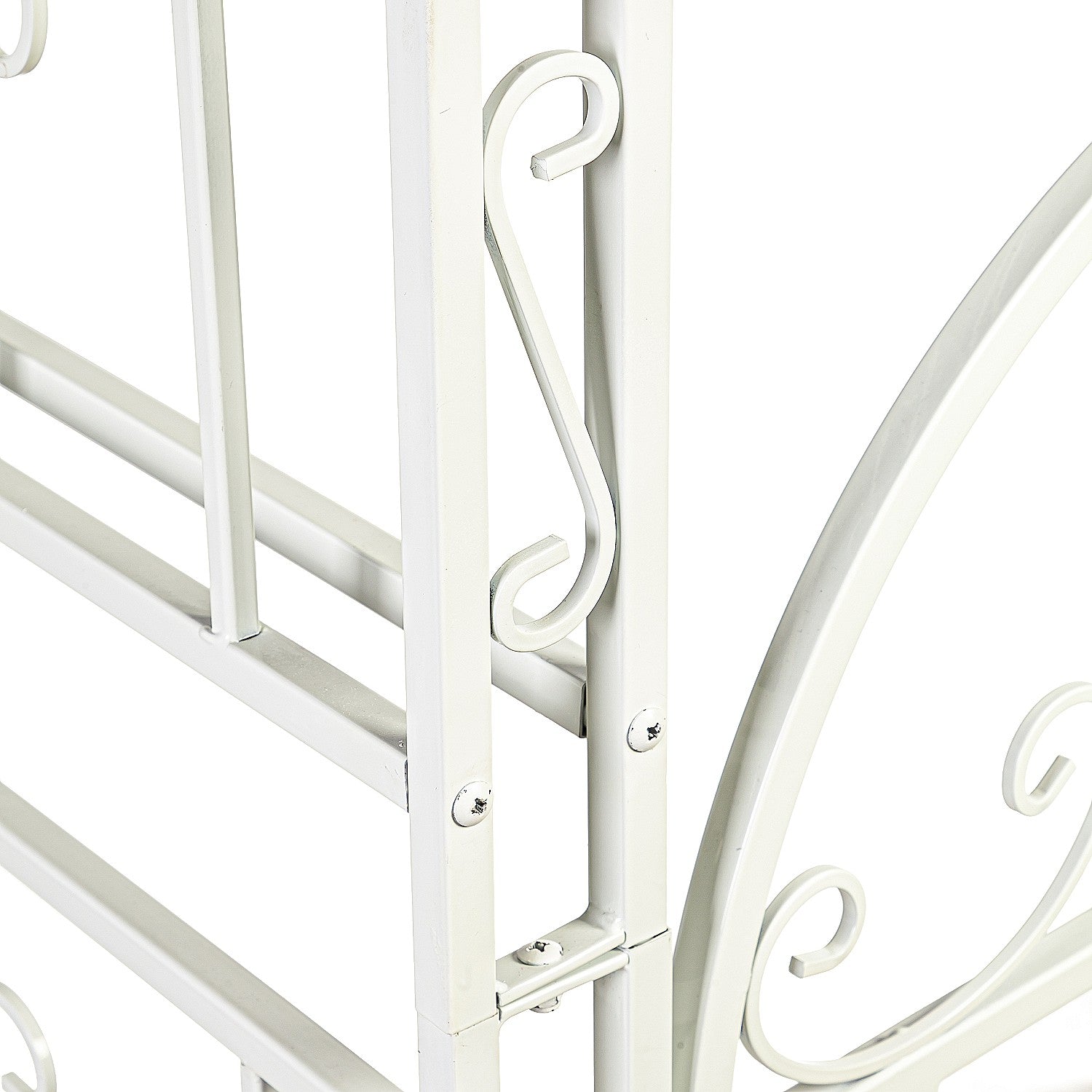 Evergreen Montebello Iron Garden Arbor, White- 53 x 84 x 23 Inches Fade and Weather Resistant Outdoor Decor