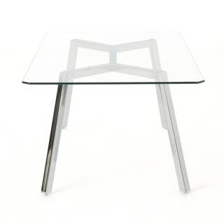 Noble House Zavier Clear Tempered Glass Dining Table 39242