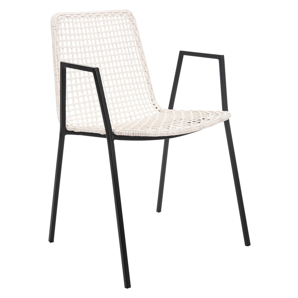 SAFAVIEH Wynona Woven White Leather Dining Chairs (Set of 2)   20\