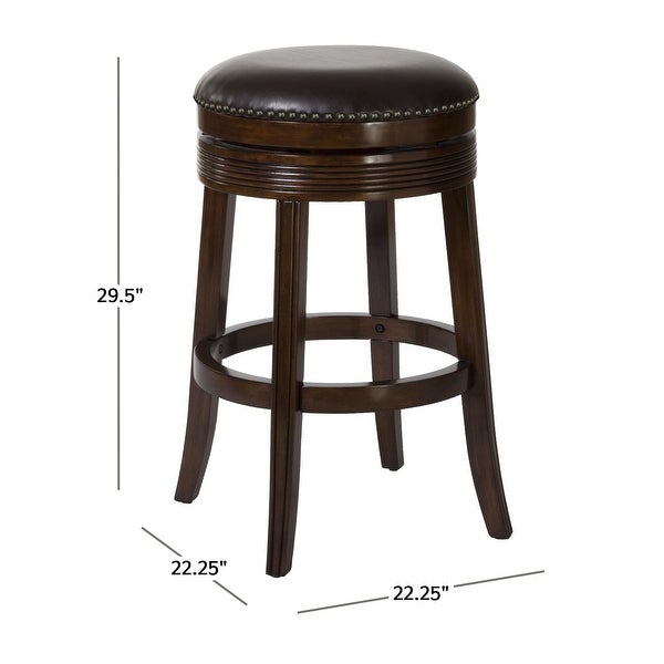 Hillsdale Tillman Wood Backless Swivel Stool， Brown Cherry