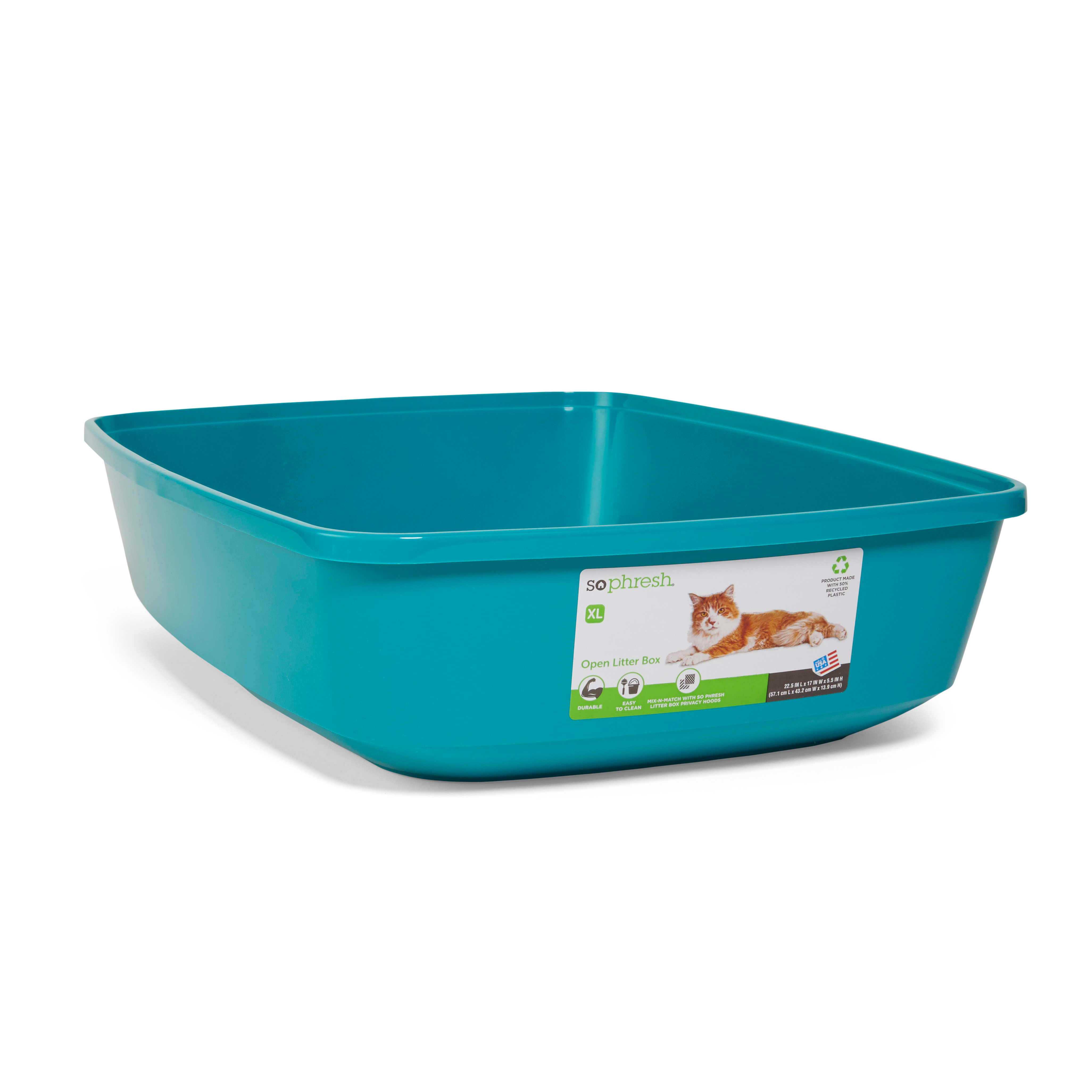 SO PHRESH Blue Open Cat Litter Box， 22.5