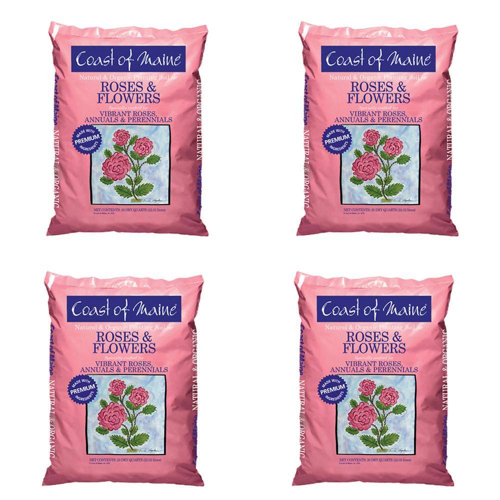 Coast of Maine 20 qt. Bag Organic Potting Soil Natural Rose and Flower (4-Pack) 4 x 1cbALS20QT