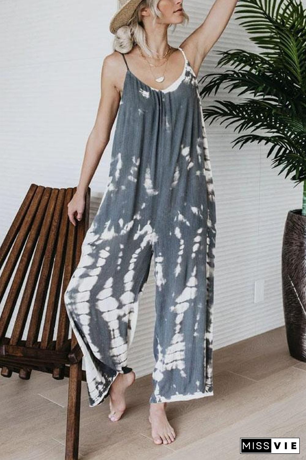 Tie Dye Wide Leg Jumpsuit