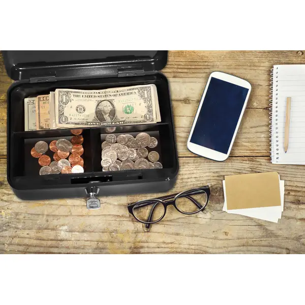 Honeywell Key Locking Steel Cash Box with Removable Tray