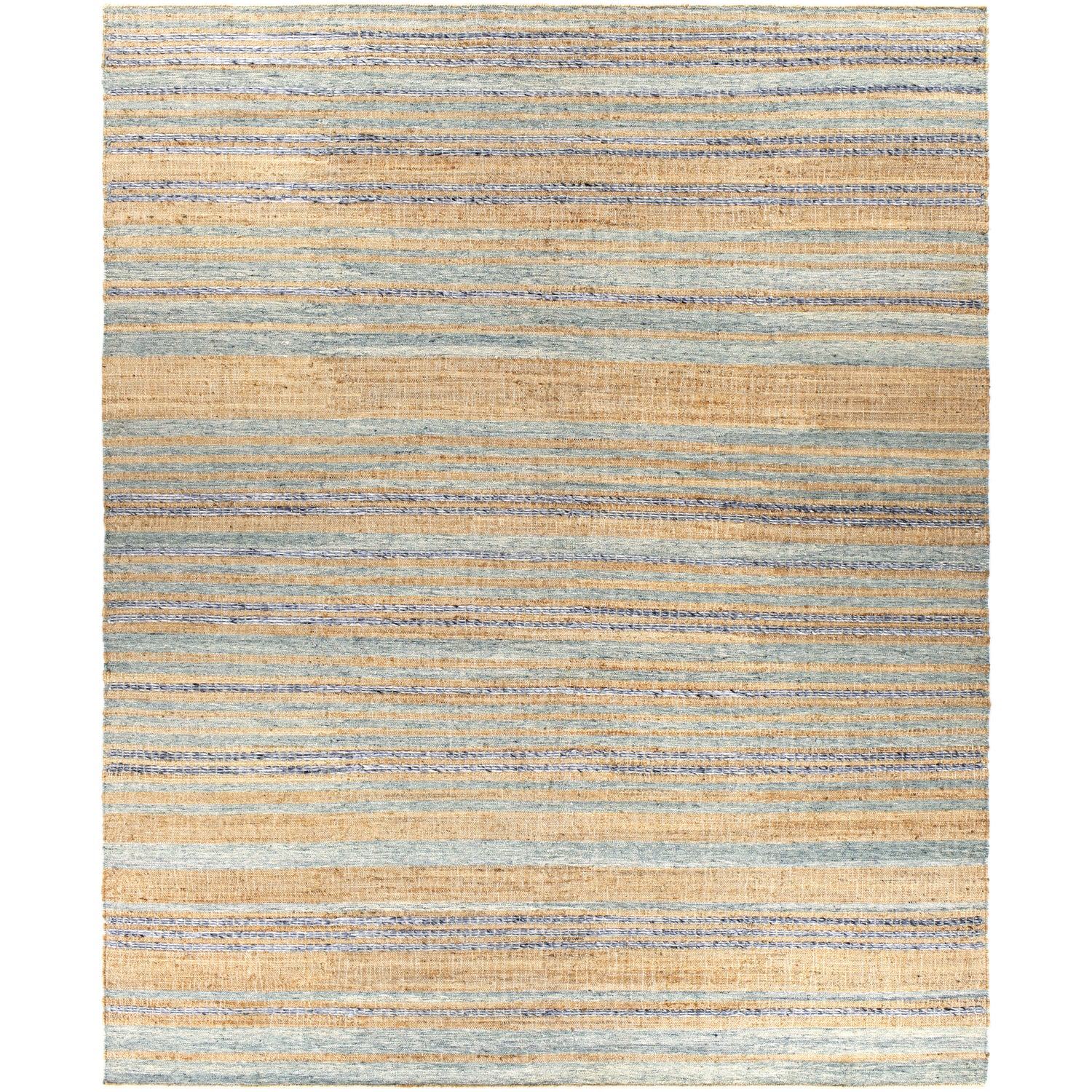 Arielle Hand Woven Rug in Wheat, Camel, Navy, Medium Gray, Mint, Sage, White