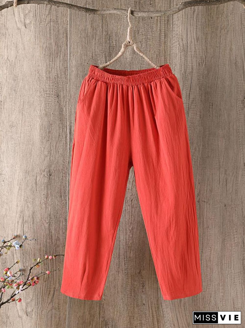 Loose Haren Casual Nine-Quarter Pants