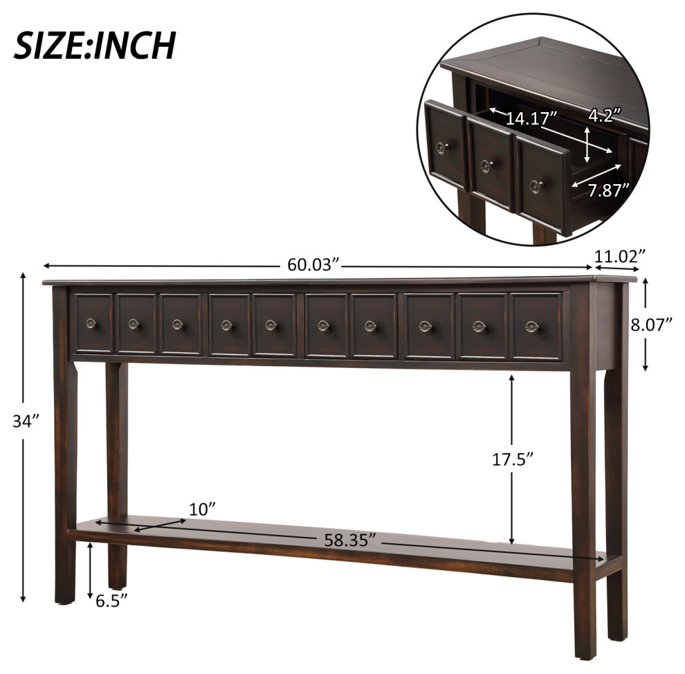 TATEUS Rustic Entryway Console Table  60 quotLong Sofa Table   Rustic   Console Tables   by TATEUS LLC  Houzz