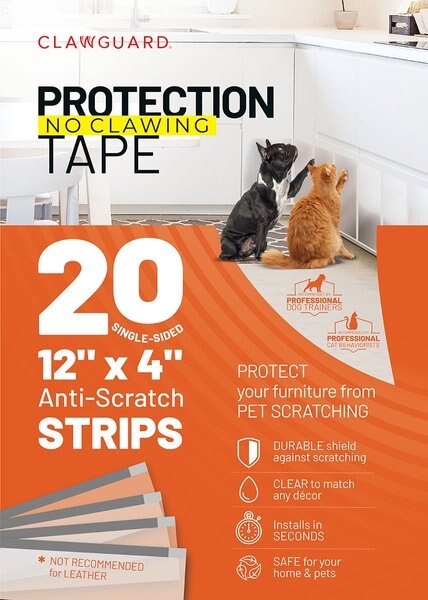 CLAWGUARD Protection Tape Durable Single-Sided Strips Protection Barrier， 20 count， 12 X 4-in