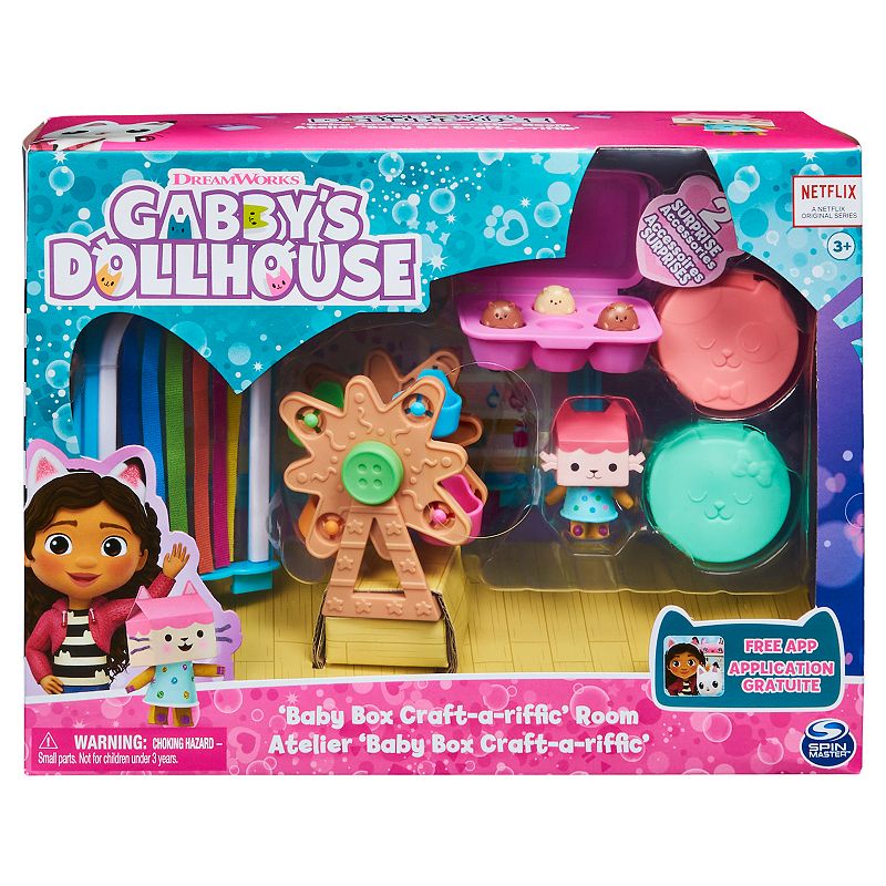 Spin Master Gabby's Dollhouse Baby Box Cat Craft-A-Riffic Room with Exclusive Figure