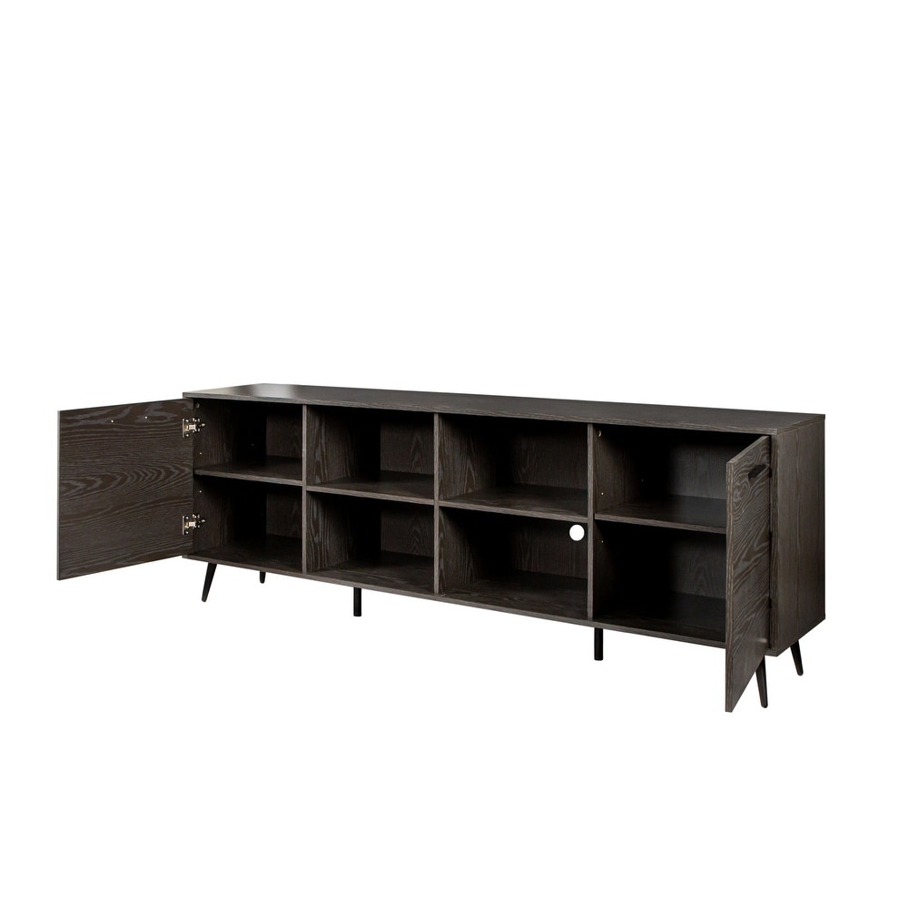 TV Stand Media Entertainment Center Mid Century Modern TV Console Table with Storage Cabinet Doors for Living Room