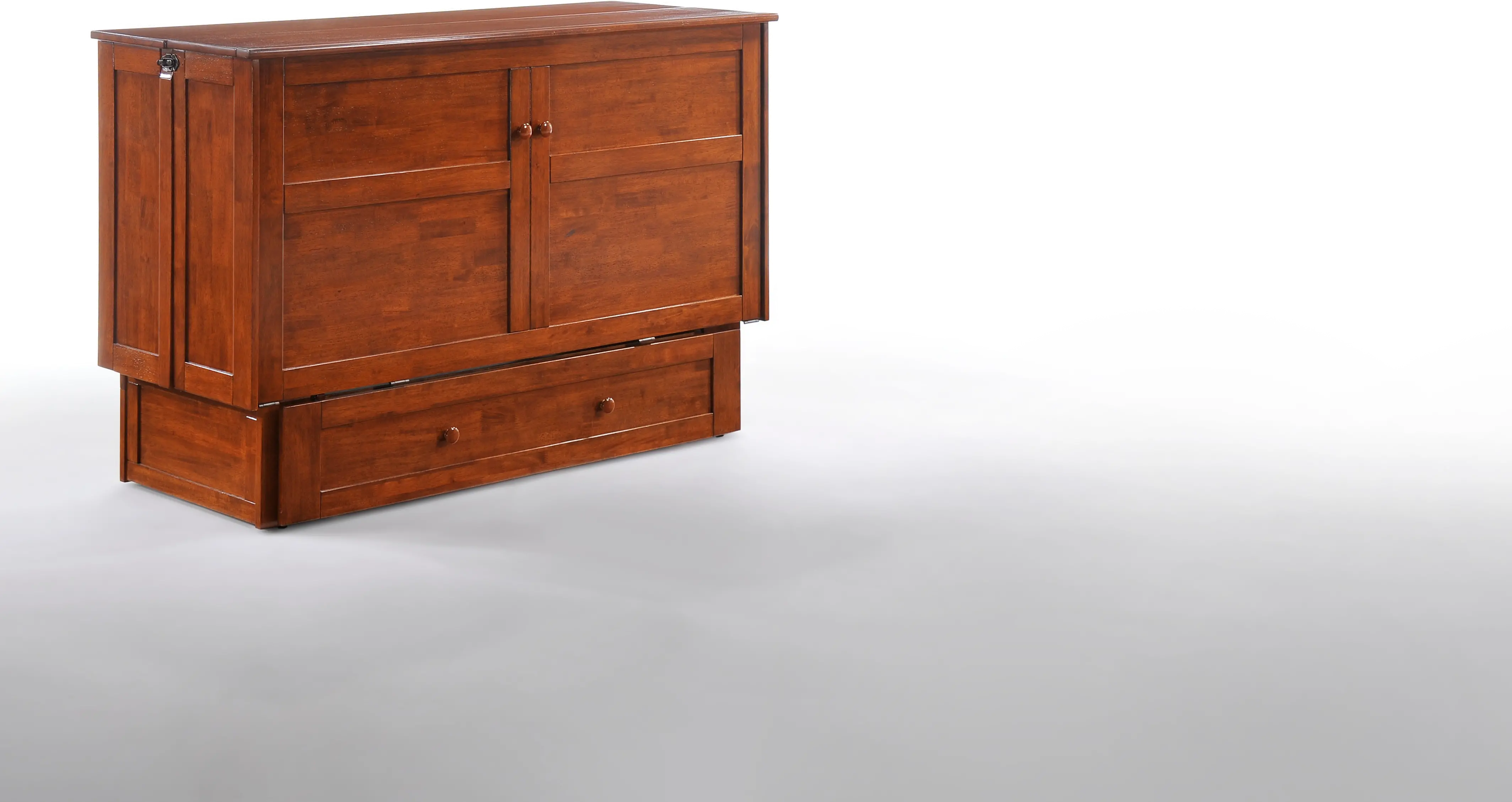 Classic Cherry Brown Queen Murphy Bed - Clover