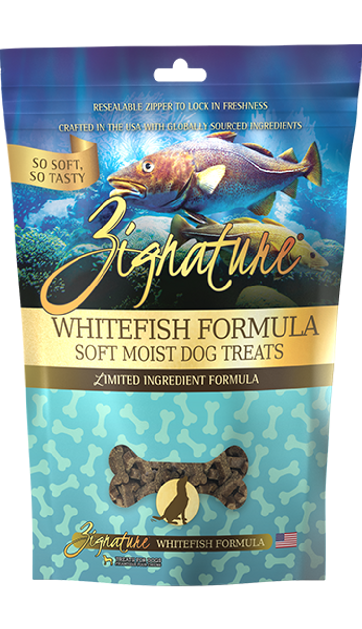 Zignature Whitefish Soft Moist Treats， 4oz