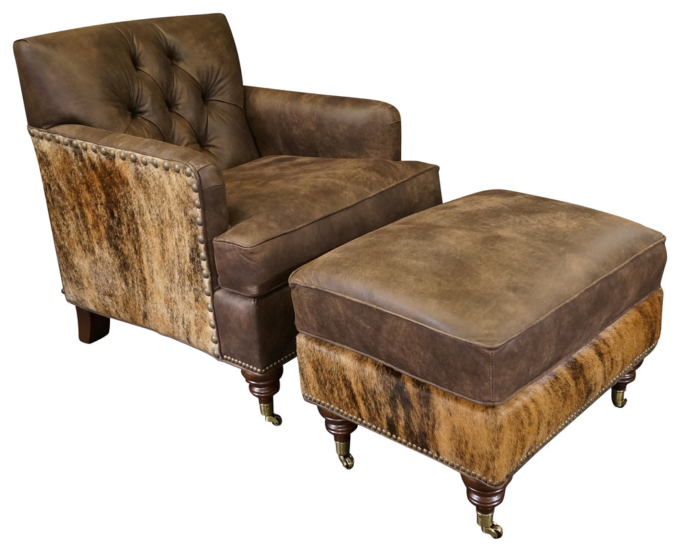 quotGunner quotLeather Ottoman   Southwestern   Footstools And Ottomans   by Great Blue Heron Furniture  Houzz