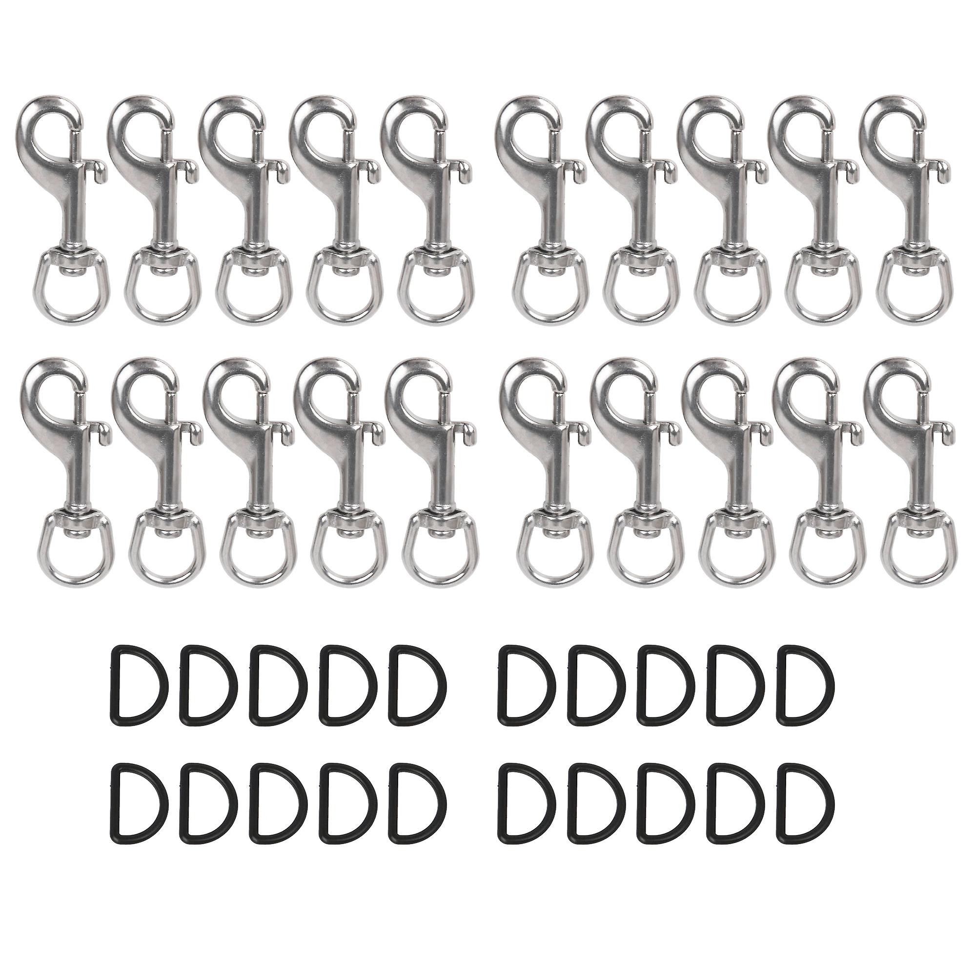 Swivel Snap Hooks and Plastic D Rings for Keychain and Sewing Project