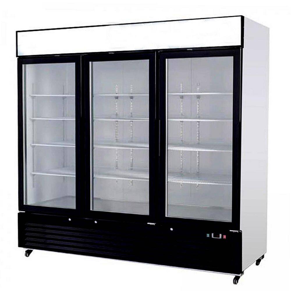 Cooler Depot 72 in. 56 cu. ft. Commercial 3 Glass Doors Refrigerator Merchandiser in White dxxgdm69b