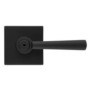 Baldwin Prestige Spyglass Matte Black BedBath Door Handle with Microban Antimicrobial Technology 353SPLSQR514CP6