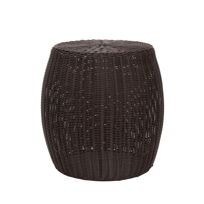 Household Essentials Resin Wicker Barrel Basket Side Table