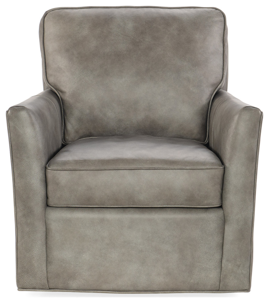 Hooker Furniture CC323 Captain 31 quotW Leather Accent Swivel Chair   Armchairs And Accent Chairs   by Buildcom  Houzz