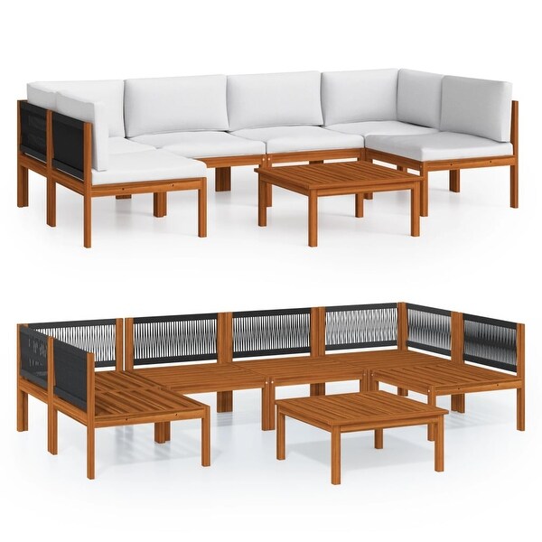 vidaXL Patio Lounge Set Outdoor Sectional Sofa with Cushions Solid Acacia Wood