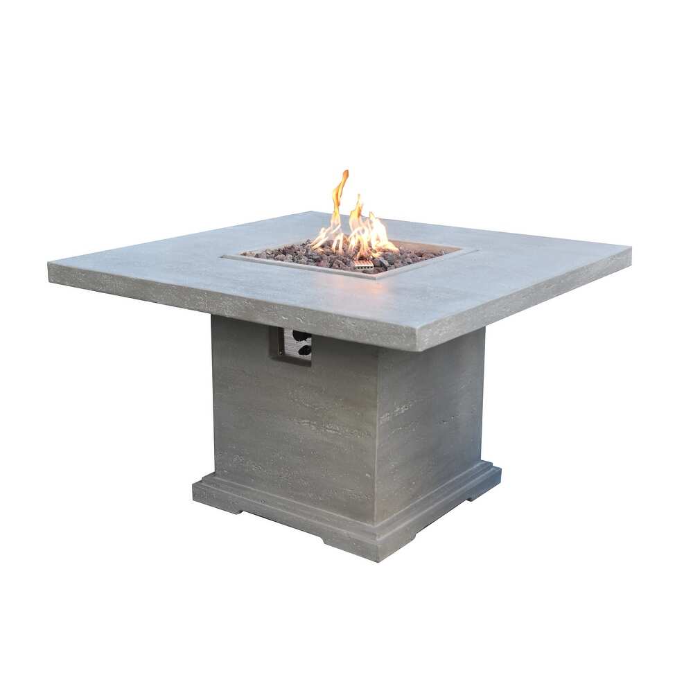 Elementi Birmingham Concrete Dining Table Fire Pit Propane 45 000 BTU