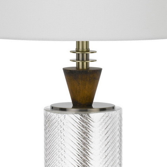 Benjara BM272227 45 Inch Glass Table Lamp with Dim...