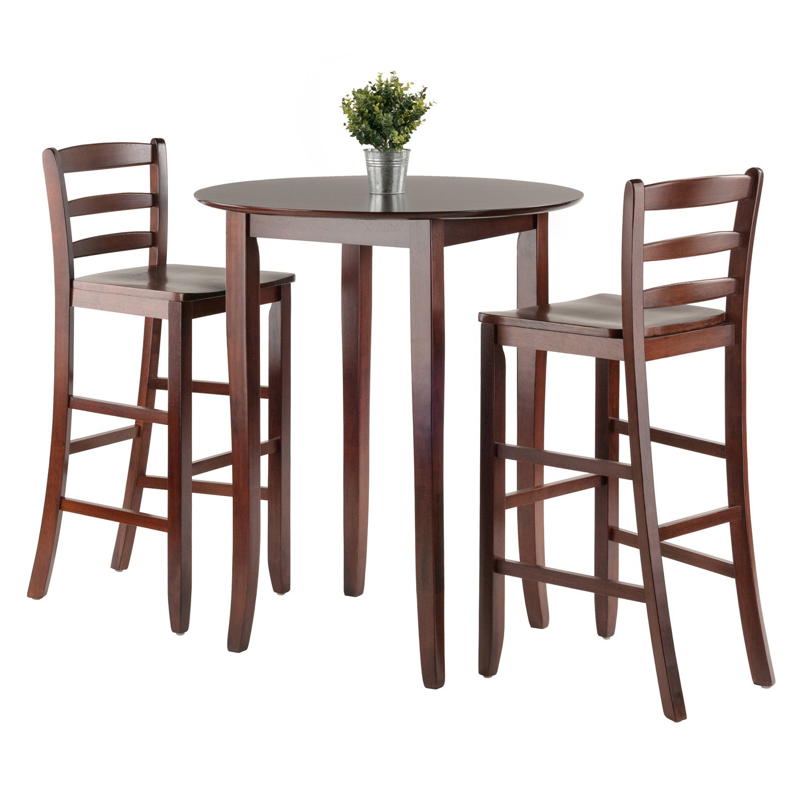 Winsome Fiona 3 Piece High Round Table with Ladder Back Stool