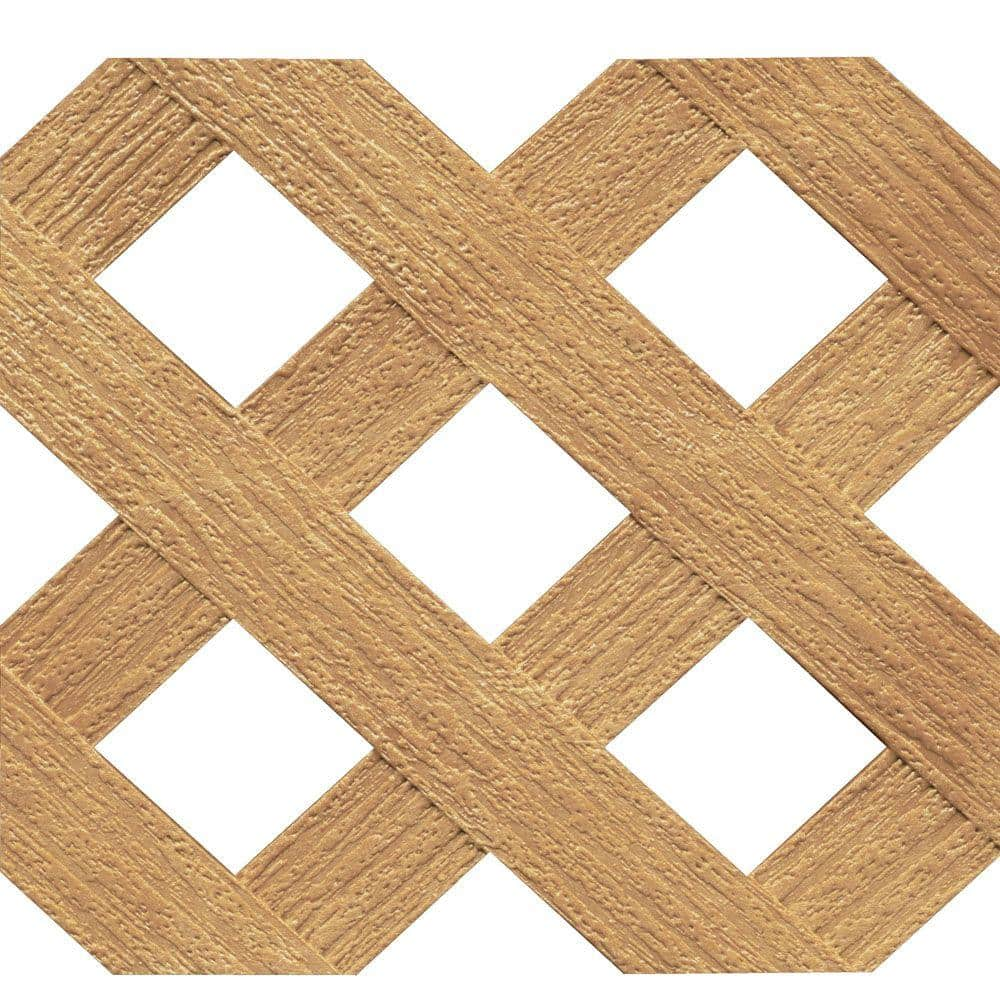 Barrette Outdoor Living 4 ft. x 8 ft. Sierra Cedar Privacy Diamond Vinyl Lattice - Framed 73004038