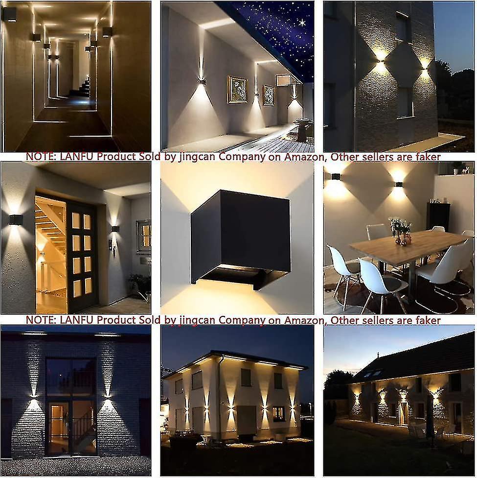 Black-6w Outdoor Wall Lamp， Aluminum Waterproof Led Outdoor Wall Lamp， Waterproof Outdoor Light 6w 1