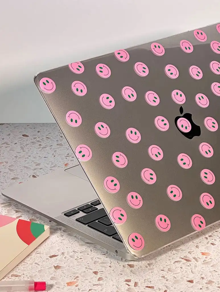 Pink Happy Face MacBook Case