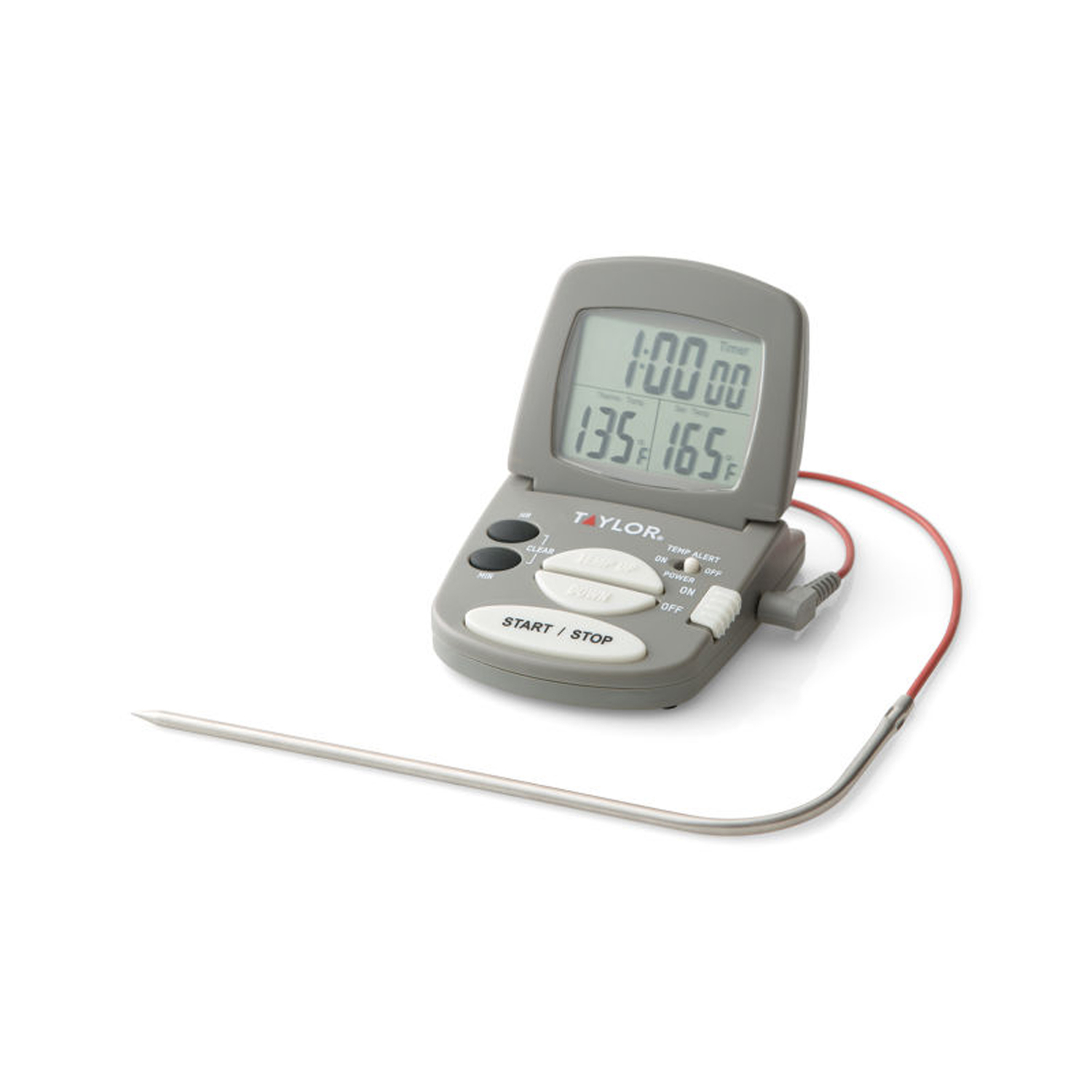 Taylor Instant Read Digital Probe Thermometer w/ Alarm and Timer